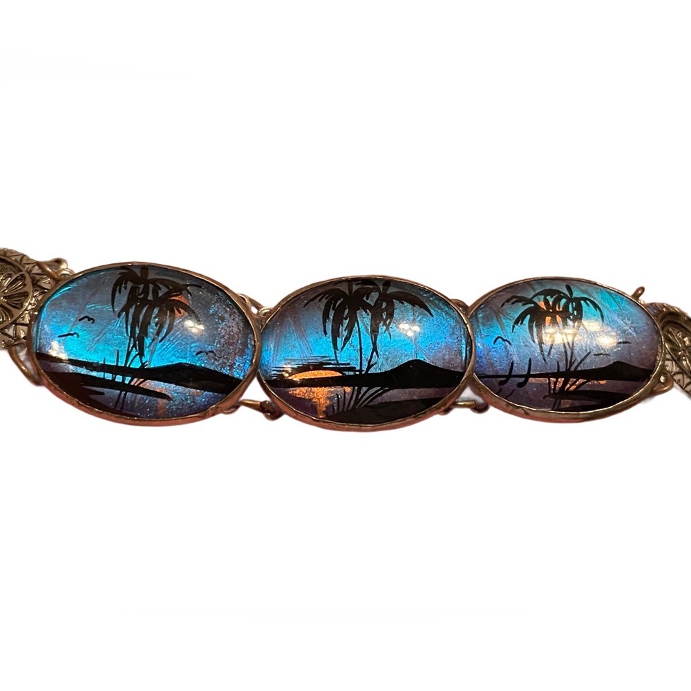 Vintage Art Deco Morpho Butterfly Wing Bracelet